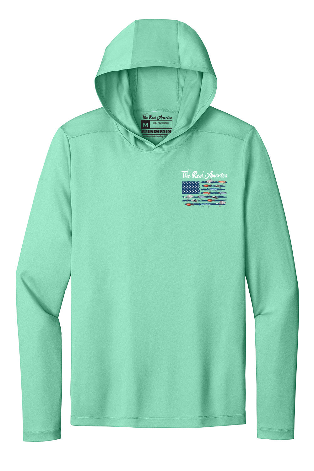 Lure Flag long sleeve seafoam hoodie shirt back